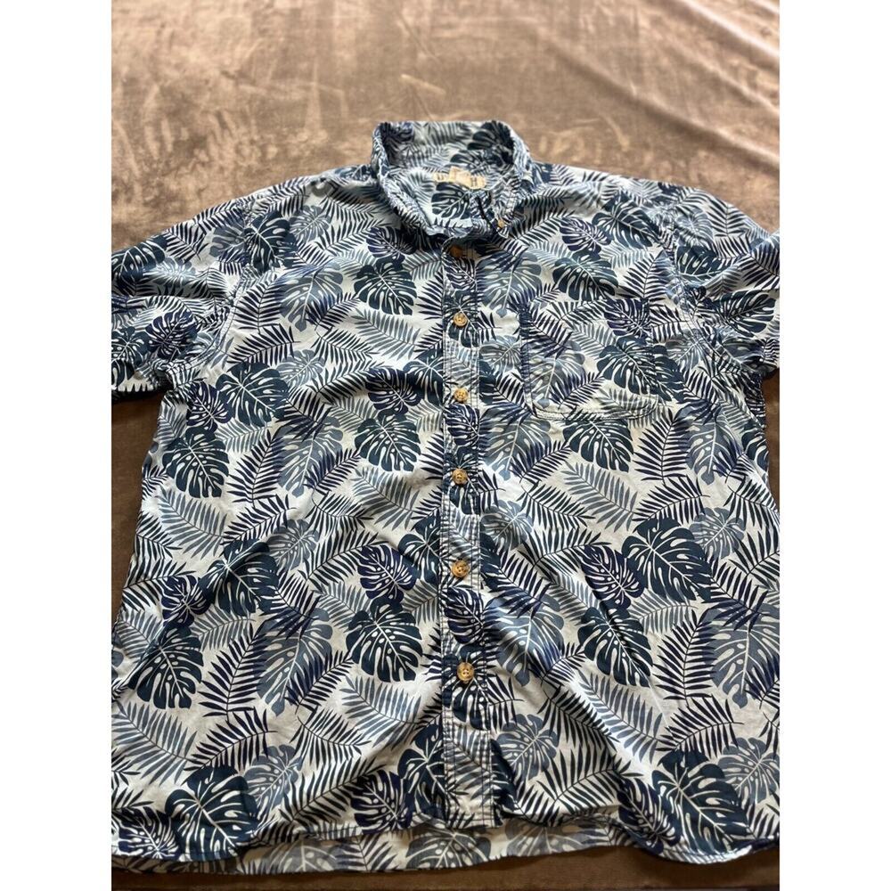 Duluth Trading Co.‎ Men's Palm Floral Print Button Shirt Pockets XL
